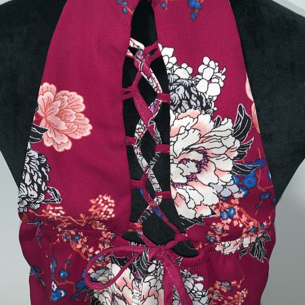 Bailey Blue floral swing dress chiffon material L - Picture 5 of 8